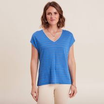 T-shirt manches courtes bleu femme