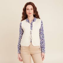 Gilet sans manches matelassé ecru femme