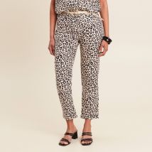 Pantalon coupe chino en lin sable femme