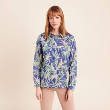 Chemise manches longues bleu femme