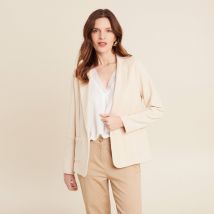 Bréal Veste tailleur cintrée ecru femme taille 44