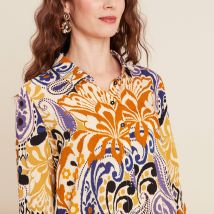 Chemise manches longues bleu femme