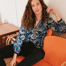 Blouse manches longues noir femme