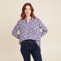 Chemise manches longues bleu femme