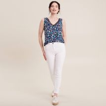 Débardeur bretelles larges bleu femme