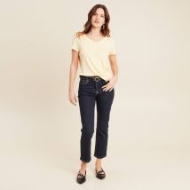 T-shirt manches courtes jaune clair femme