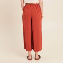Pantalon jupe-culotte large vieux rose femme
