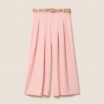 Pantalon jupe-culotte large rose saumon femme