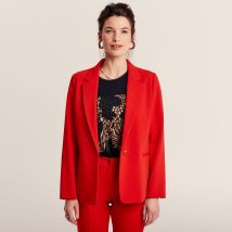 Veste city droite 1 bouton rouge femme