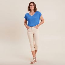 T-shirt manches courtes bleu femme