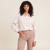 Chemise manches longues beige femme