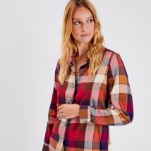 Chemise manches longues bordeaux femme