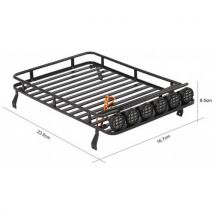 Porte-bagages de toit en métal avec LED's 240 x 153 x 33 mm pour Crawler 1/10 - Absima 2320124 - Breizh Modelisme