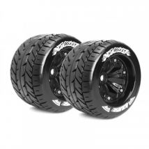 2 Pneus et jantes MT-ROCKET 3,8" Noir 3217B - LOUISE - Breizh Modelisme