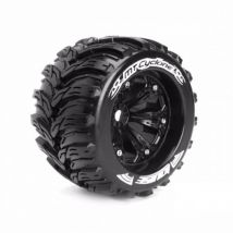 2 Pneus Louise Mt-Cyclone et Jantes 3.8 Noire 0-Offset 3220B - Breizh Modelisme
