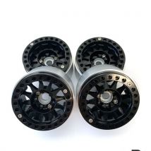 4 Jantes Crawler Beadlock 1.9" en Aluminium HRC - 65101BK - Breizh Modelisme
