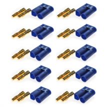 Lot de 10 Prises, connecteurs EC5 Mâle - BEEZ2B - Breizh Modelisme