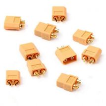 Lot de 10 prises, connecteur XT60 Mâle - BEEZ2B - Breizh Modelisme