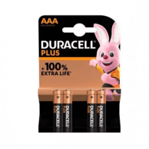 4 Piles Duracell Alkaline Plus Extra Life MN2400/LR03 Micro AAA - Breizh Modelisme