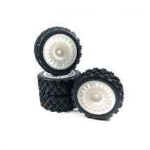 4 roues AV/ARR Rally Block Design blanc 1/10 - 2510062 - ABSIMA - Breizh Modelisme