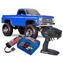 Combo 3S Traxxas TRX-4 Chevrolet K10 bleu RTR Crawler RTR 92056-4 - Waterproof - Entièrement réparable - Breizh Modelisme