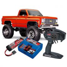 Combo 3S Traxxas TRX-4 Chevrolet K10 orange RTR Crawler RTR 92056-4 - Waterproof - Entièrement réparable - Breizh Modelisme