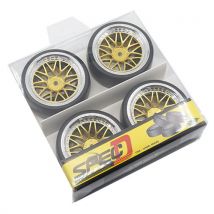 Yeah Racing 4 roues AV/ARR gold avec Pneus pour 1/10 Drift - Breizh Modelisme