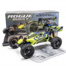 Pack Rogue buggy HobbyTech 1/8 brushless 4x4 RTR jaune - Waterproof - Entièrement réparable - Breizh Modelisme