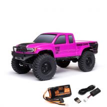 Mini rock crawler SCX24 Base Camp 4WD 1/24 charbon RTR rose - AXI-1219T3 - Waterproof - Entièrement réparable - Breizh Modelisme