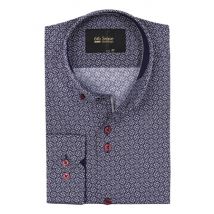 6th Sense Button Down Print Shirt  Navy - M