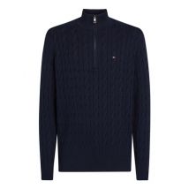 Tommy Hilfiger Classic Cable Knit Half-Zip Jumper - Navy - L