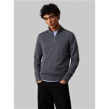 Calvin Klein Merino Quarter Zip Jumper - Grey - L