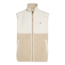 Tommy Jeans Colour-Blocked Teddy Fleece Relaxed Vest - Beige - M