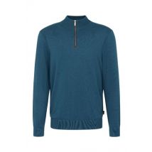 Bugatti Mens 1/4 Zip Jumper - Petrol Blue - XL