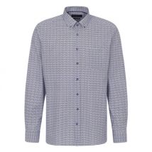 Bugatti Casual Printed Slim Fit Poplin Shirt - Navy - 2XL