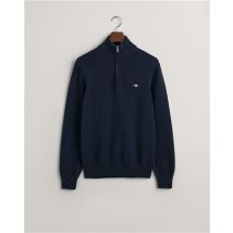 Gant Casual Cotton Half Zip Sweater - Navy - 2XL