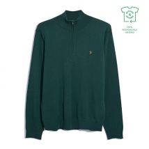 Farah Redchurch Merino Wool 1/4 Zip Jumper - Green - M