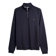 Farah Jim Organic Cotton 1/4 Zip Sweatshirt - Navy - M