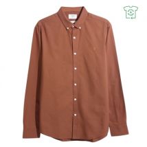 Farah Brewer Slim Fit Organic Cotton Oxford Shirt - Brown - XL