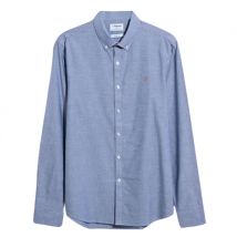 Farah Brewer Slim Fit Organic Cotton Oxford Shirt - Dusk Blue - S