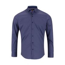 6th Sense Printed Button Down Print Shirt - Navy - M