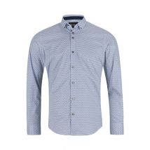6th Sense Printed Button Down Print Shirt - Lt Blue - XL