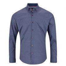6th Sense Button Down Print Shirt - Navy Print - XL