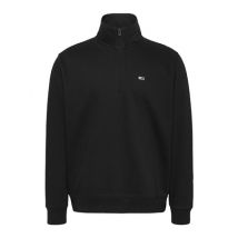 Tommy Jeans Regular Flag 1/4 Zip Fleece - Black - L