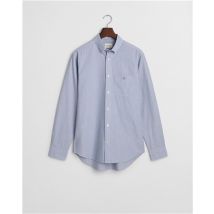 Gant Regular Fit Dobby Dot Stripe Shirt - Blue - M