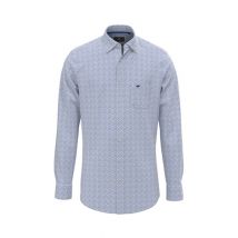 Fynch Hatton Flower Print Mix Shirt  - Blue - L