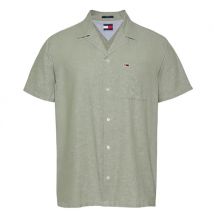 Tommy Jeans Regular Fit Linen Blend Shirt - Blue - Green - L