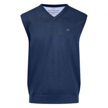 Fynch Hatton V-Neck Slipover Superfine Jumper - Navy - L