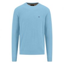 Fynch Hatton Fine Cotton Crew Neck Sweater - Pastol Blue - M