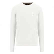Fynch Hatton Fine Cotton Crew Neck Sweater  - White - L